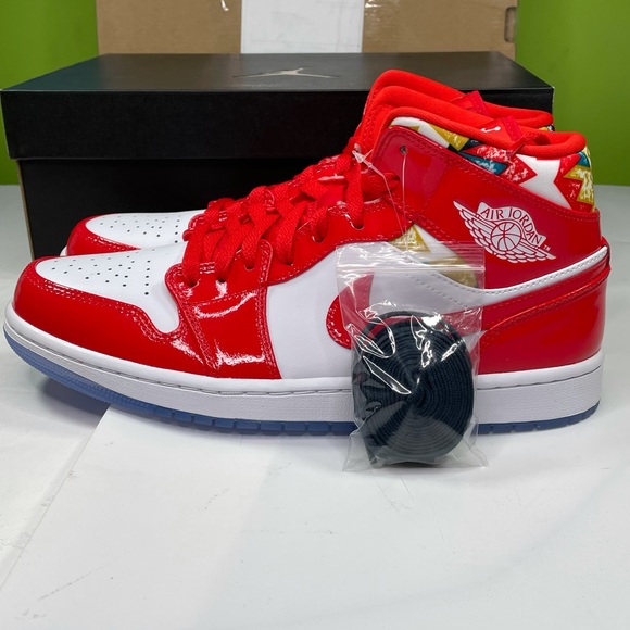 Air Jordan 1 Mid SE Mens Size 10 Basketball Sneakers Chili Red Shoes - Picture 4 of 12